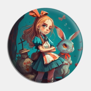 Scary Alice in Wonderland Pin