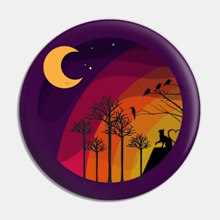 Cat's evening Pin