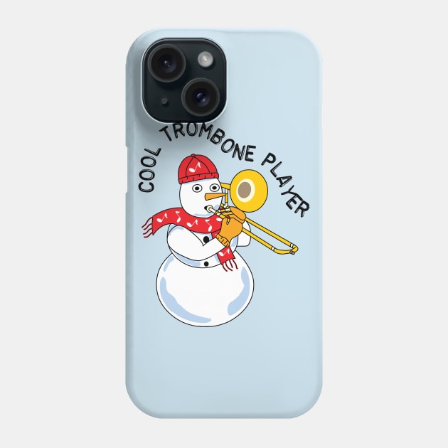 Cool Trombone Snowman Phone Case by Barthol Graphics