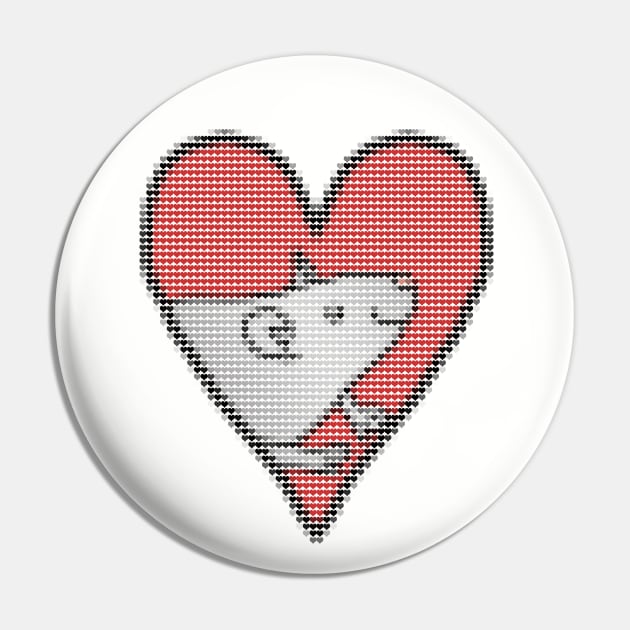 My Valentines Day Rat Heart Filled with Hearts Pin by ellenhenryart