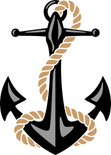 Classic Nautical Anchor and Rope Design Magnet