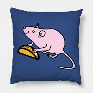 Pink Animals with Food Cute Rat got Taco Pillow