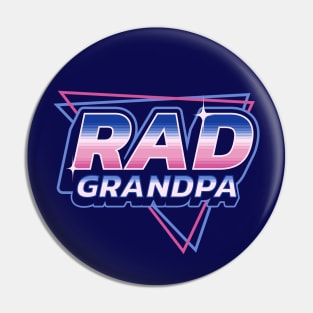 Rad Grandpa - 80's Retro Vintage Retrowave Dad Father's Day Pin