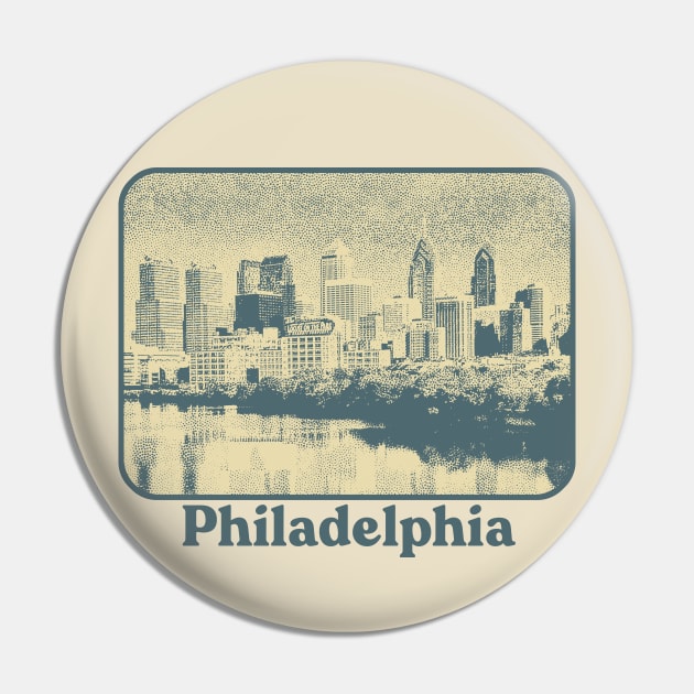 Philly Pride / Philadelphia Retro Style Design Pin by DankFutura