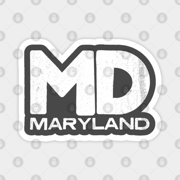 MD Maryland State Vintage Typography Magnet by Commykaze