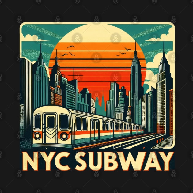 New York Subway Retro NYC Subway Train by Nysa Design