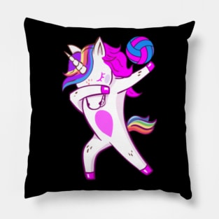 Volleyball Dabbing Cute Unicorn Player Pillow