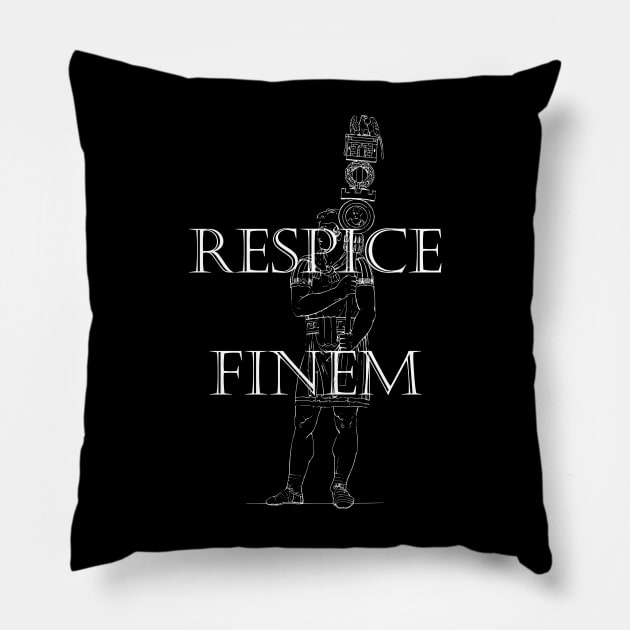Respice Finem - Consider The End - Latin Phrase Pillow by Isan Creative Designs