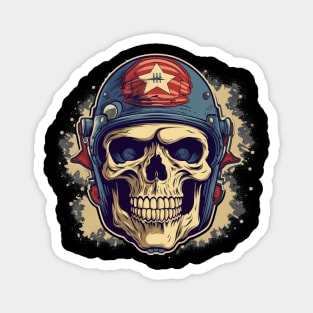 Biker Helmet Pilot Skull Magnet