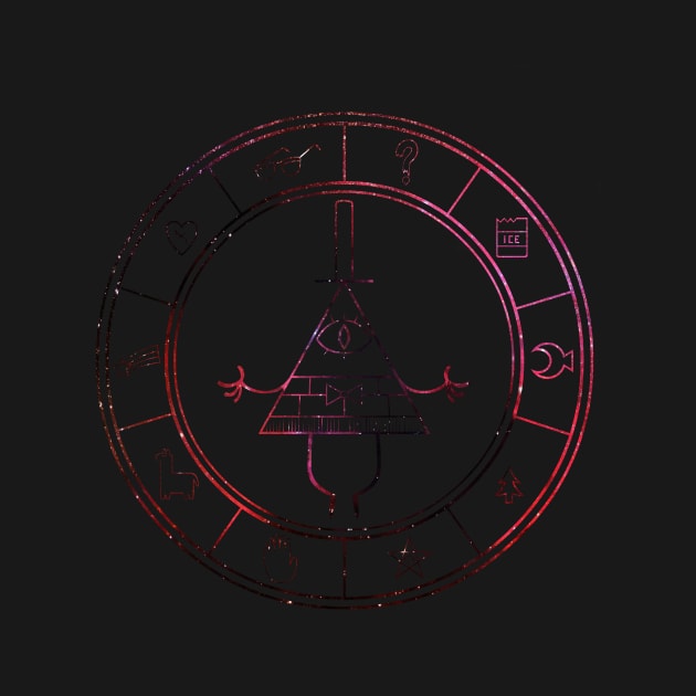 gravity falls- bill cipher wheel space by Rebellion10