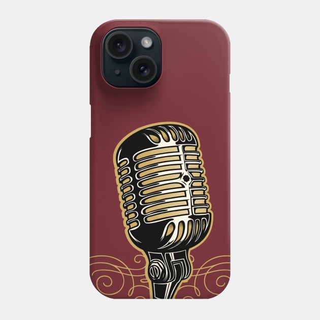 Vintage Microphone for Music Lovers Phone Case by MerchFrontier