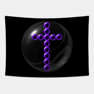 Purple Cross in Glass Ball Tapestry