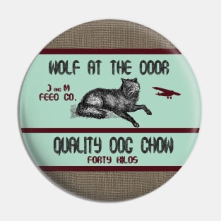 Wolf at the Door Dog Chow Burlap Feedsack Pin