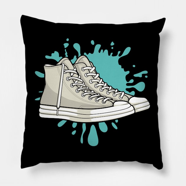 White Skate Sneaker Pillow by milatees