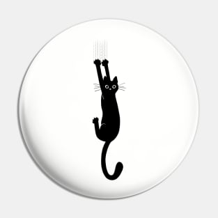 Black Cat Holding On Pin