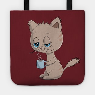 Cat Drinking Coffee - Coffee Drinking Cat Tote