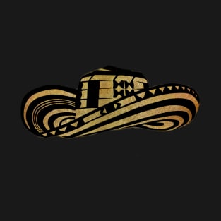 Colombian Sombrero Vueltiao in Gold Leaf and Black Ink T-Shirt