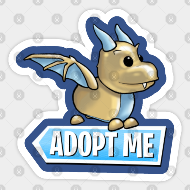 Golden Dragon With Logo Adopt Me Sticker Teepublic - dragon decal roblox