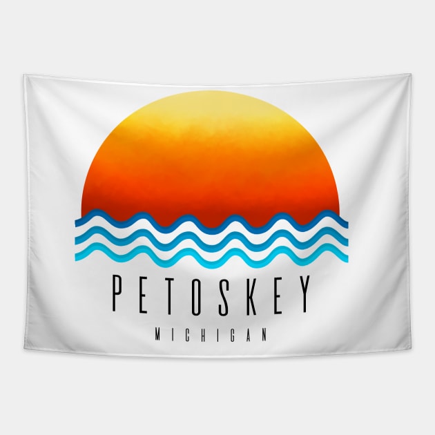 Petoskey Sunset Tapestry by Megan Noble