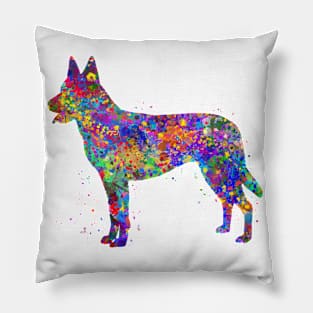 Dutch shepherd dog watercolor Pillow