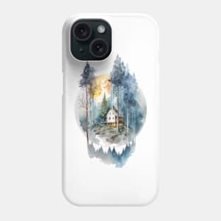 Cozy forest house surrounded with trees Phone Case