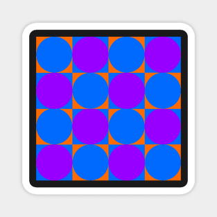 orange, purple and blue geometric pop art design pattern Magnet