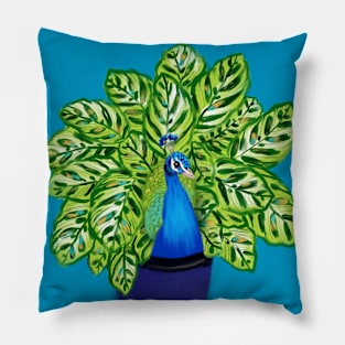 Peacock + Peacock Calathea plant Pillow