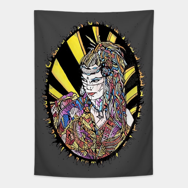 The Viking Woman Tapestry by KazArtDesigns