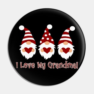 I Love My Grandma with Love Gnomes Pin