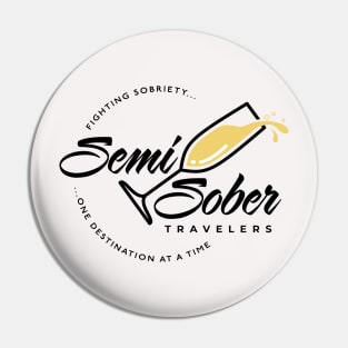 Semi Sober Travelers Champagne with transparent background Pin