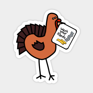 Funny Thanksgiving Turkey Says Wash Your Hands Magnet