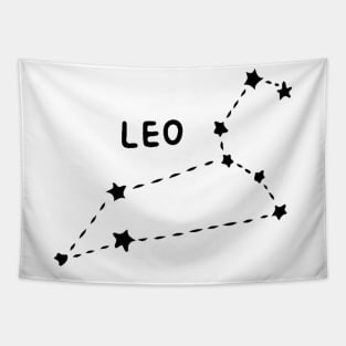 Zodiac Sign - Leo Black Tapestry