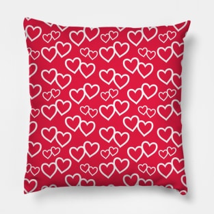 Red and White Hearts Repeated Pattern 089#001 Pillow