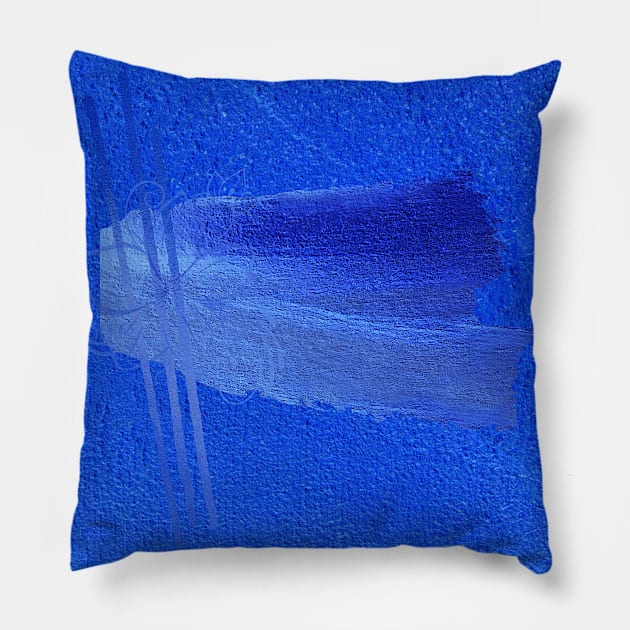 Minimalist Abstract Pattern in Blue Pillow by Ric1926