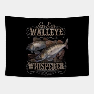 Lake Erie Walleye Whisperer Vintage Fishing Tapestry