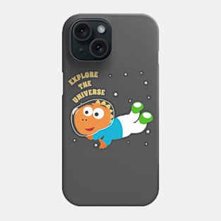 Cute dinosaur astronaut. Phone Case