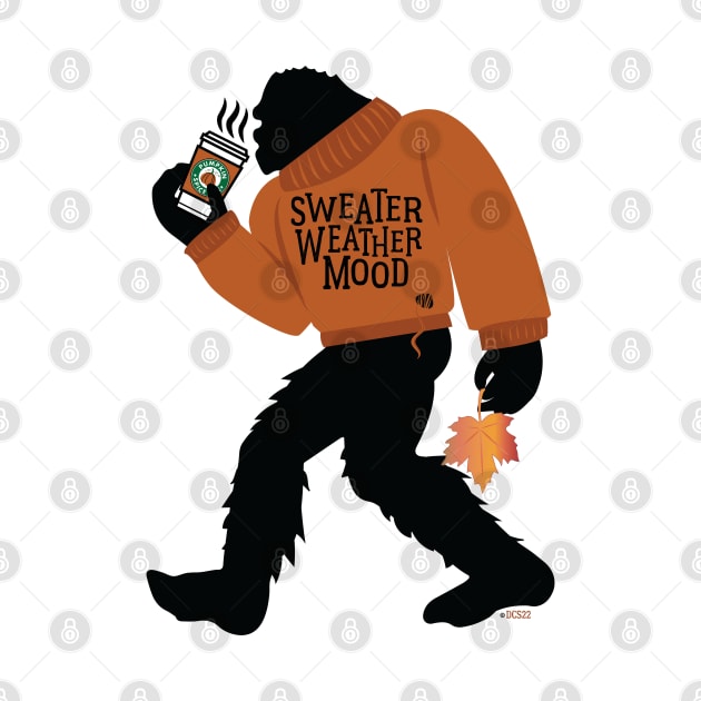 Sweater Weather Bigfoot With Pumpkin Spice Latte by Angel Pronger Design Chaser Studio