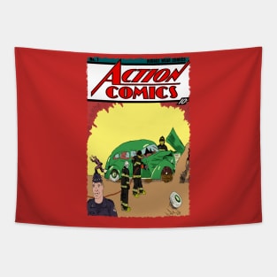 Action Comics Firefighters Tapestry