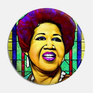 Aretha Franklin Stained Glass Pin