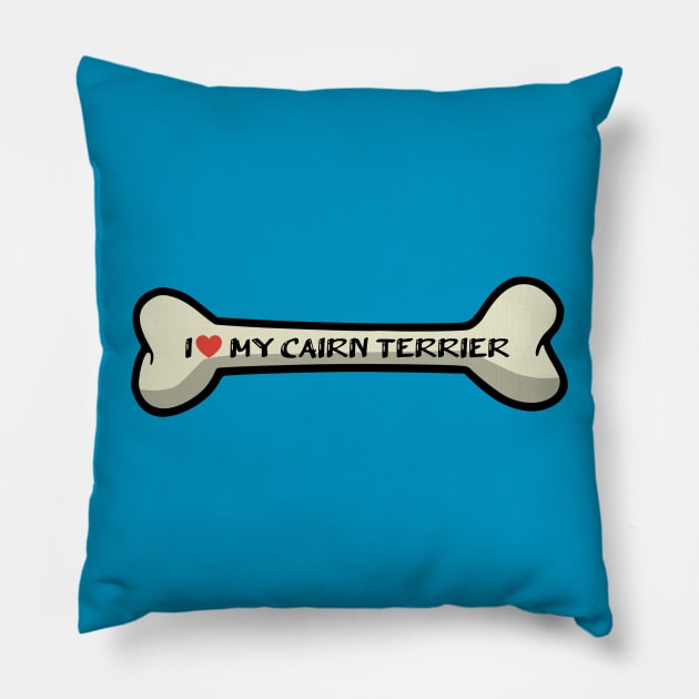 I love my Cairn Terrier Bone Typography Design Pillow by AdrianaHolmesArt