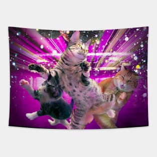 Disco Cats - 70s Disco Kitty Cat Rave Tapestry