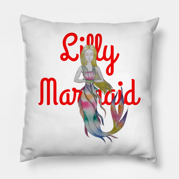 Beautiful lilly marmaid Pillow by Mkt design