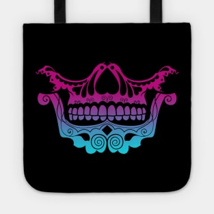 Sugar Skull Festive Nose and Jaw Vaporwave Tote