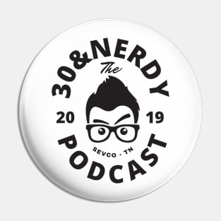 30&Nerdy Podcast Funny Face Logo (Black) Pin