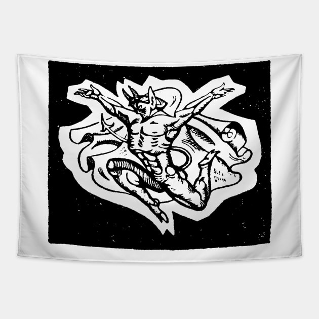 Leaping Satan Tapestry by Megatrip