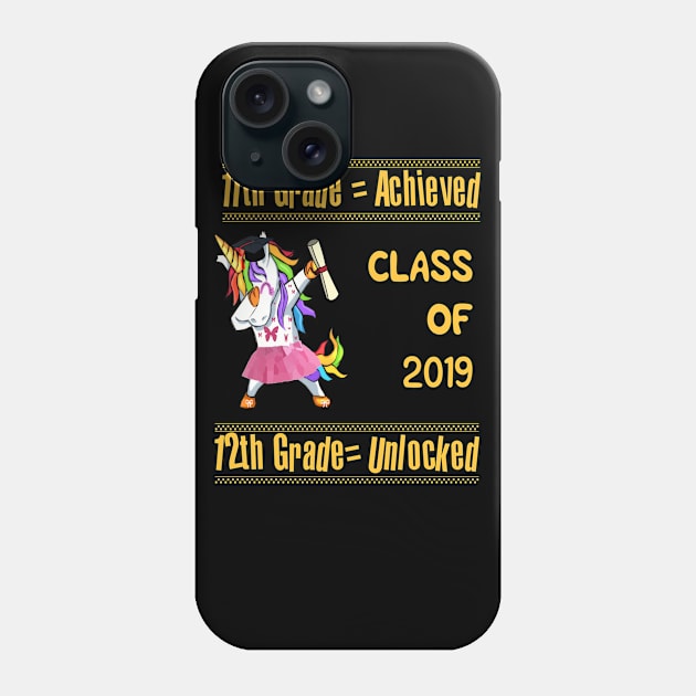 10th Grade Achieved 11th Grade Unlocked Unicorn Graduation Hat Diploma Phone Case by familycuteycom