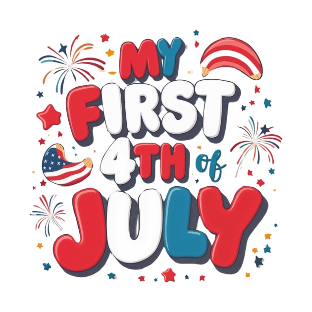 Adorable "My First 4th of July" Typography Design for Kids' Merchandise by Ashden