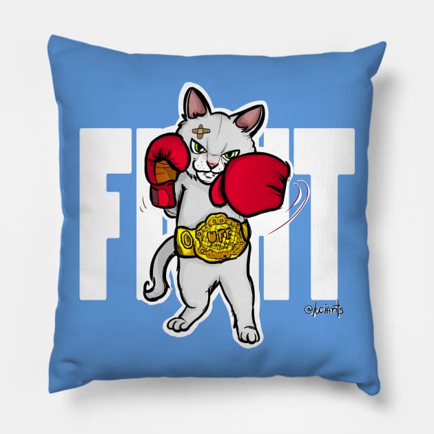 Ultimate Fluffy Fighter Pillow by @akaluciarts