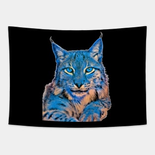 The lynx cat art a wild cat Tapestry