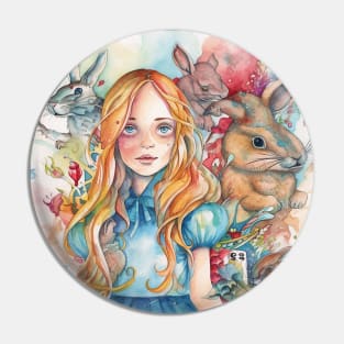 Alice in Wonderland Portrait Pin
